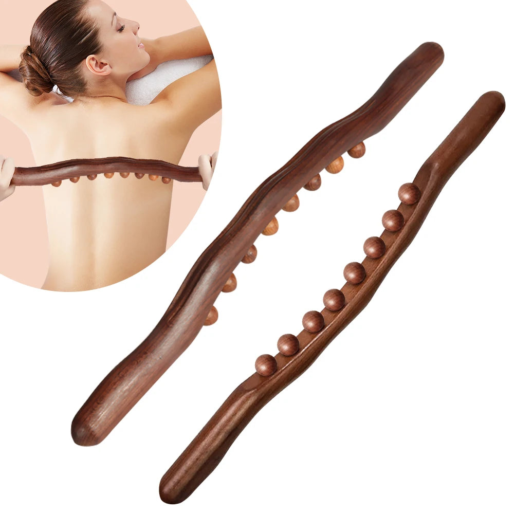Appareil Massage Dos en Bois, Rouleau Manuel pour Détente et Circulation