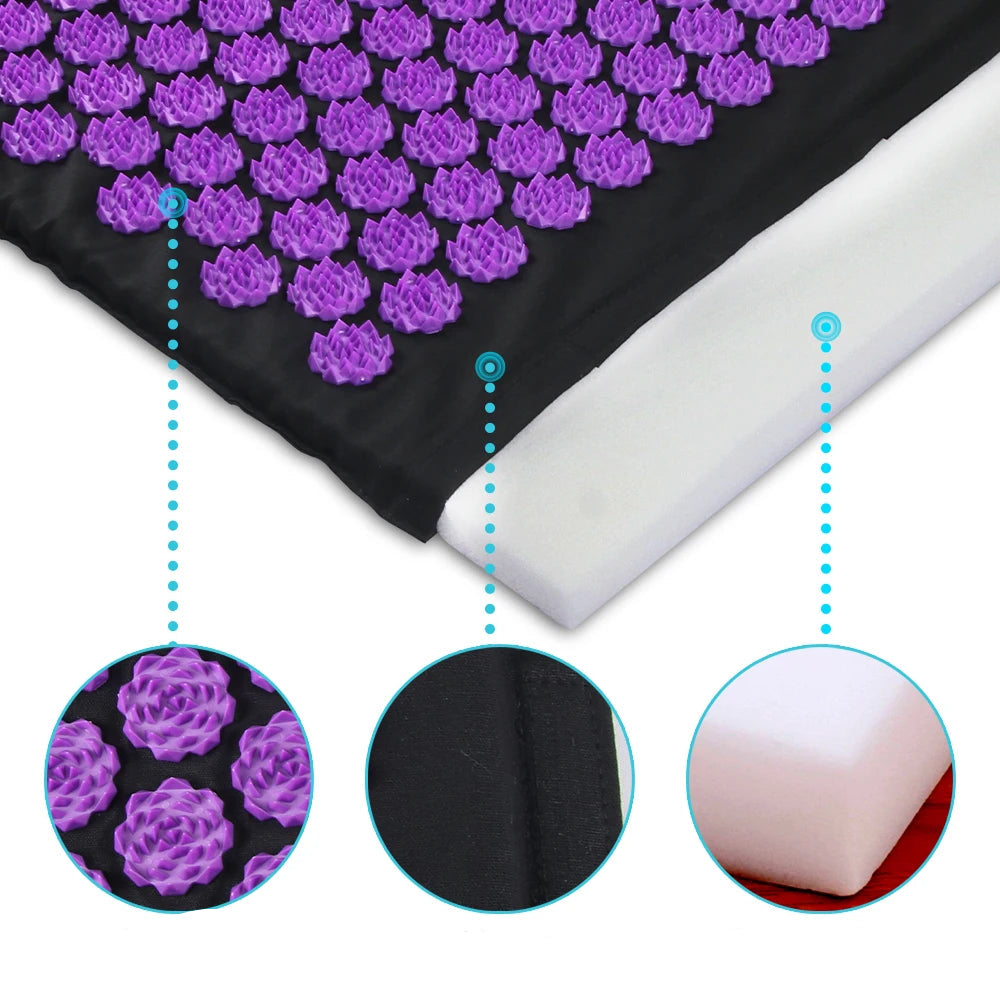 Tapis d'Acupression avec Coussin, Soulagement du Dos et du Stress