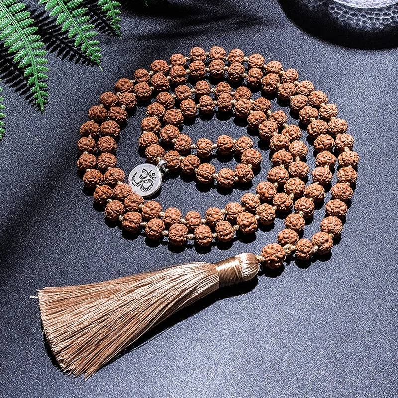 Colliers Mala en Rudraksha 108 Perles, Bracelet et Prière Yoga