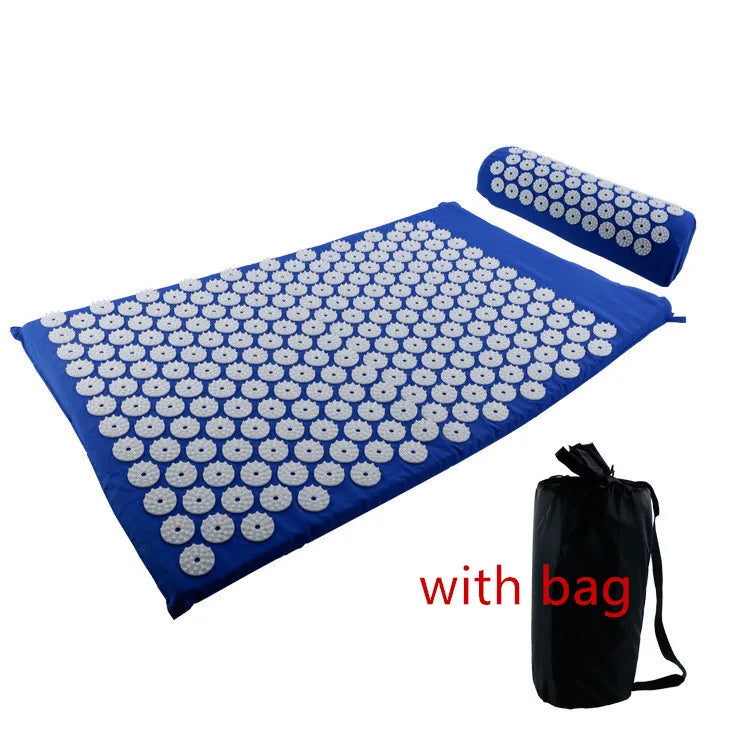 Tapis d'Acupression avec Picots, Parfait pour Relaxation et Fitness (avec coussin et sac)