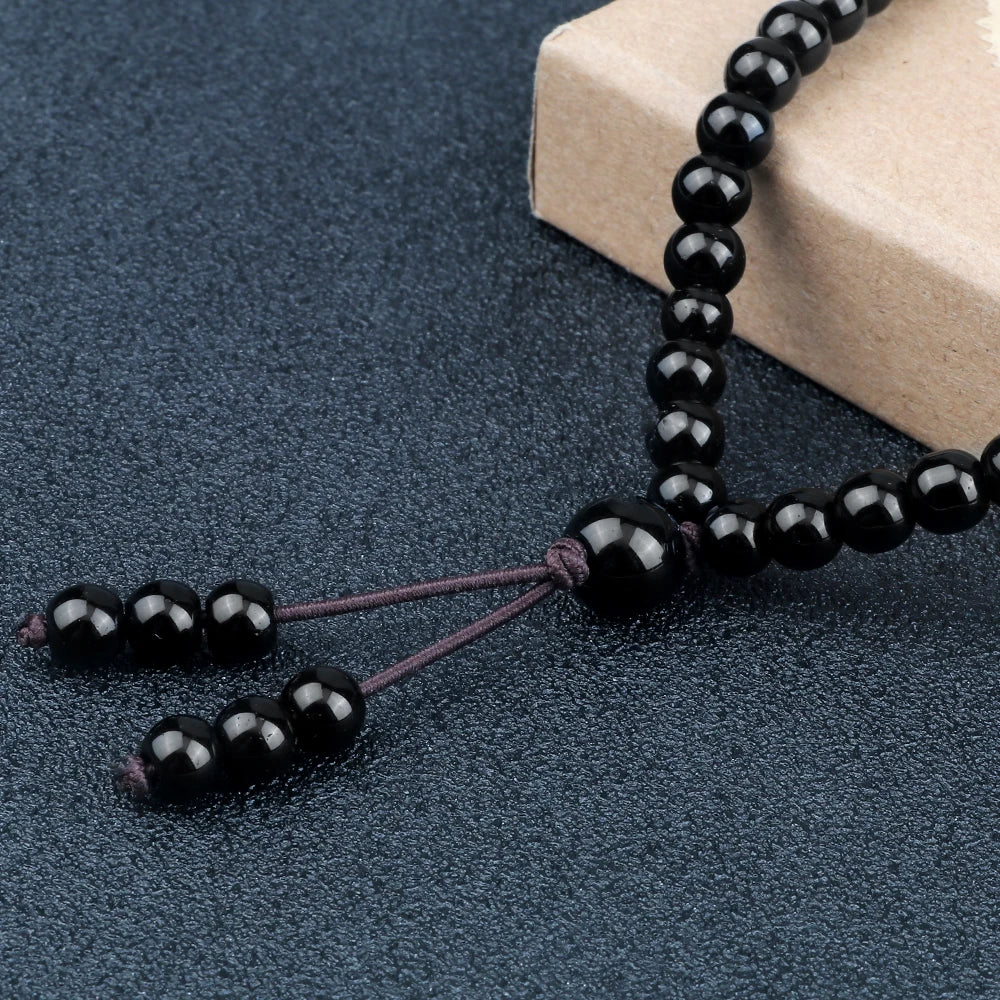 Colliers Mala en Obsidienne Noire, Protection et Méditation
