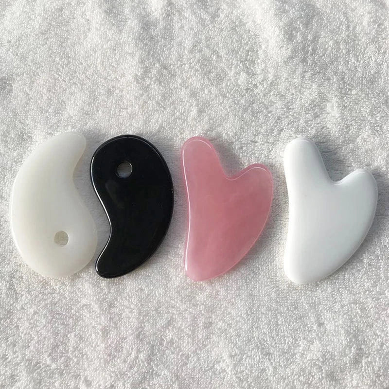 Appareil Massage Visage Gua Sha, Plaque de Massage en Cire d’Abeille