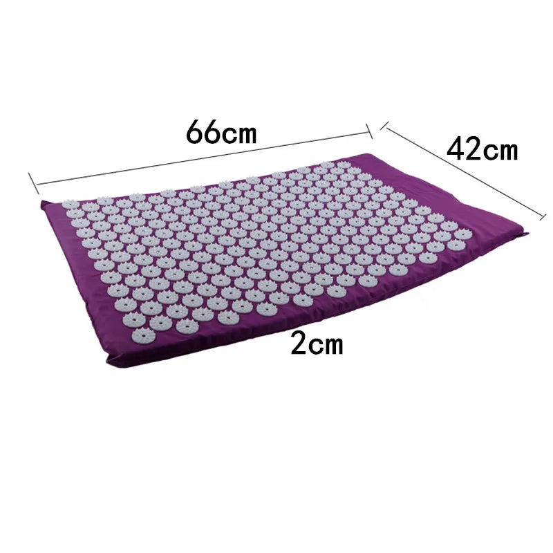 Tapis d'Acupression avec Picots, Parfait pour Relaxation et Fitness (avec coussin et sac)