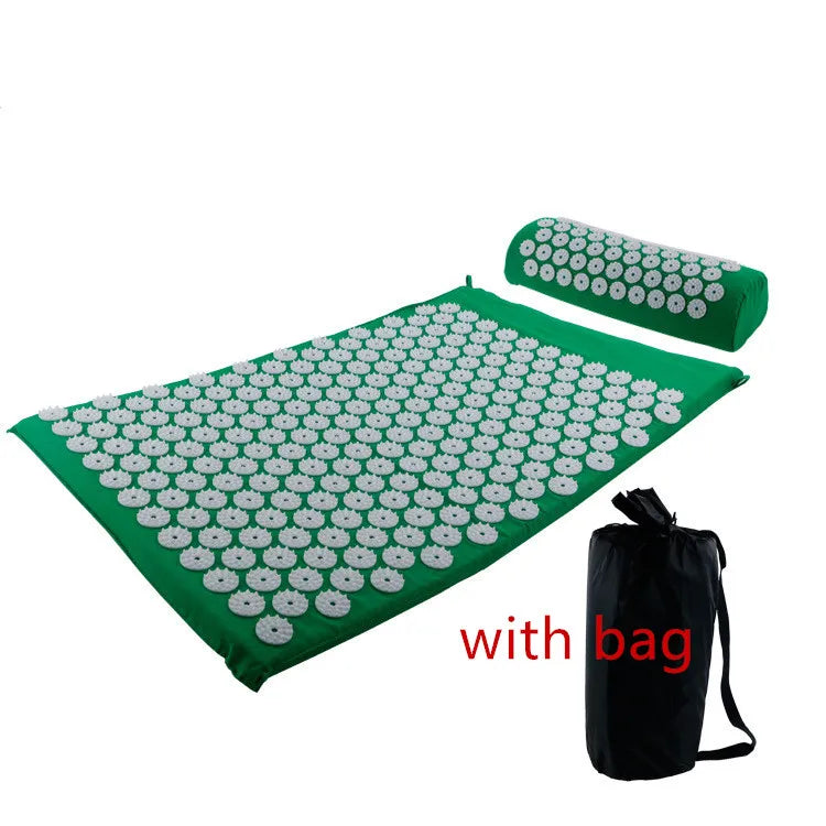 Tapis d'Acupression avec Picots, Parfait pour Relaxation et Fitness (avec coussin et sac)