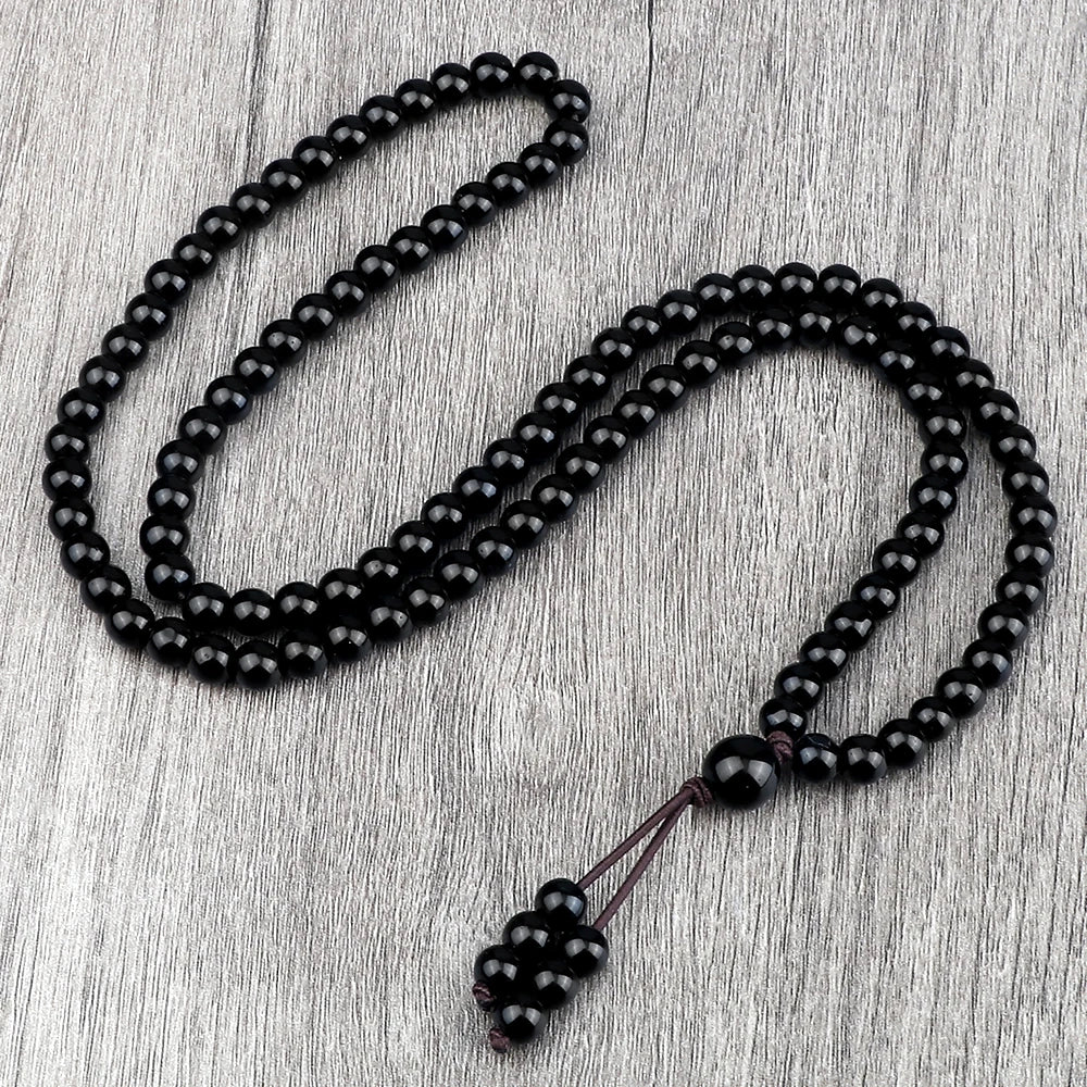 Colliers Mala en Obsidienne Noire, Protection et Méditation