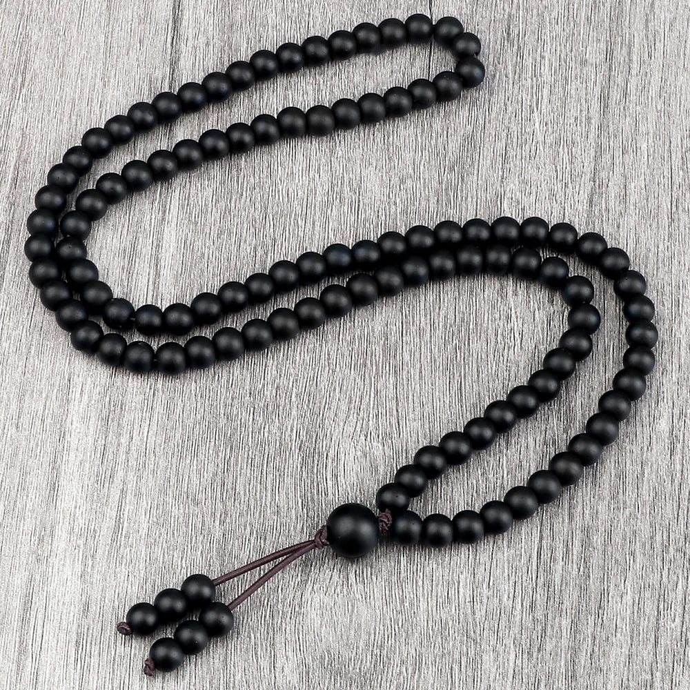 Colliers Mala en Obsidienne Noire, Protection et Méditation