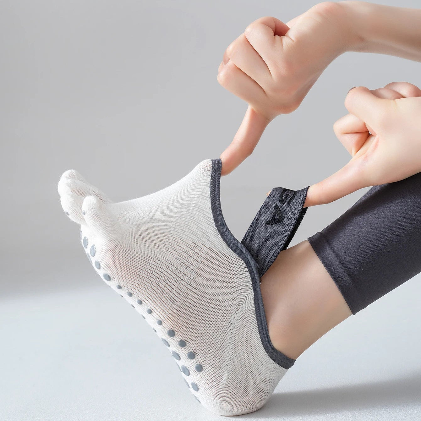 Chaussettes de Yoga à Cinq Doigts, Antidérapantes et Respirantes