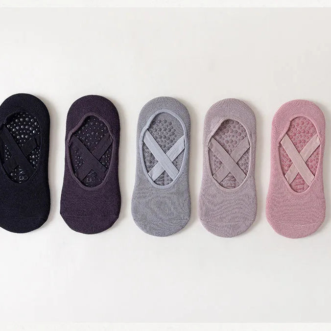 Chaussettes de Yoga en Coton avec Grip, Idéales pour Entraînements