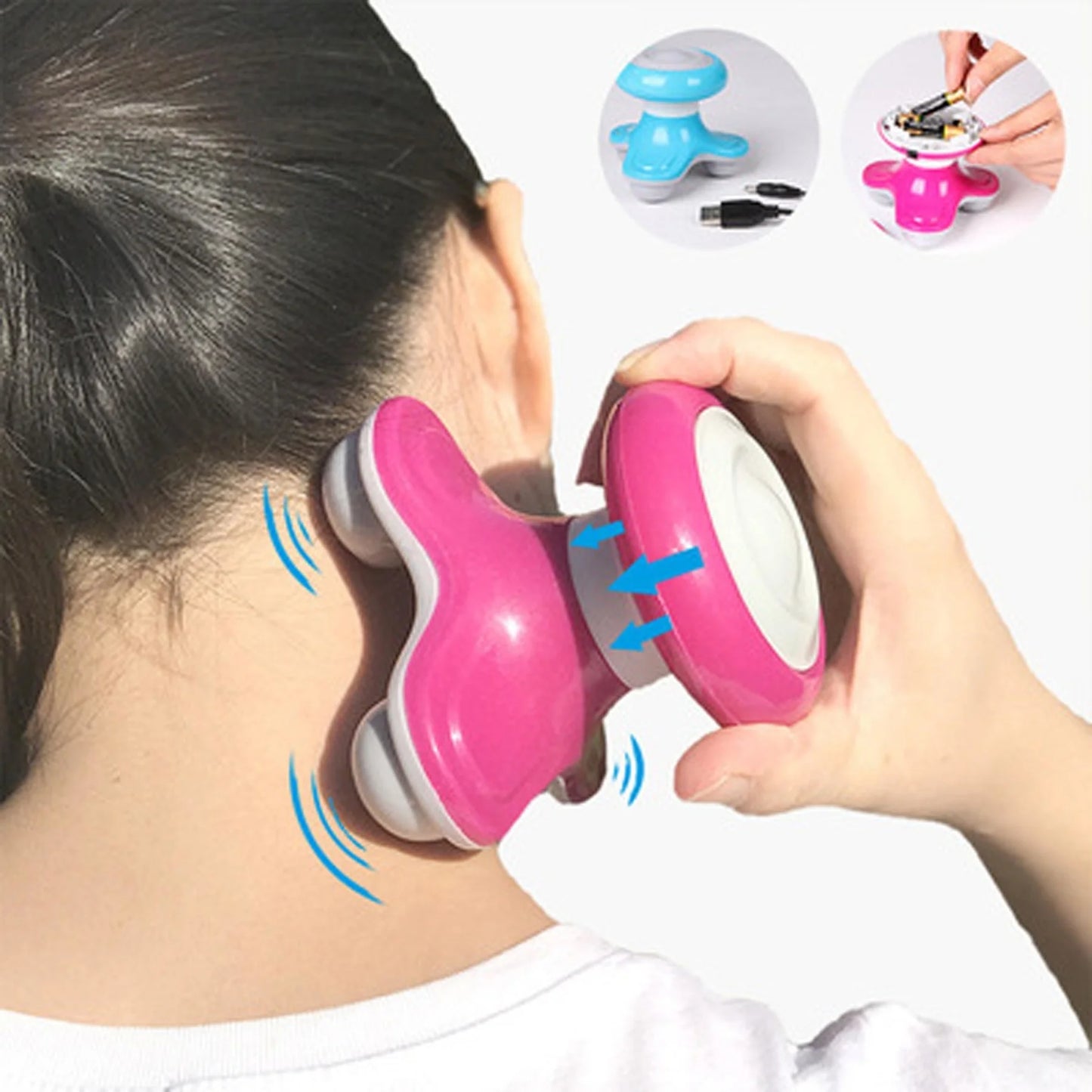 Appareil Massage Dos Compact, Mini Massager Électrique USB Portable