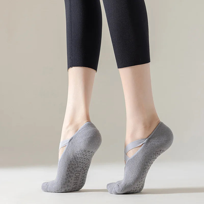 Chaussettes de Yoga en Coton avec Grip, Idéales pour Entraînements