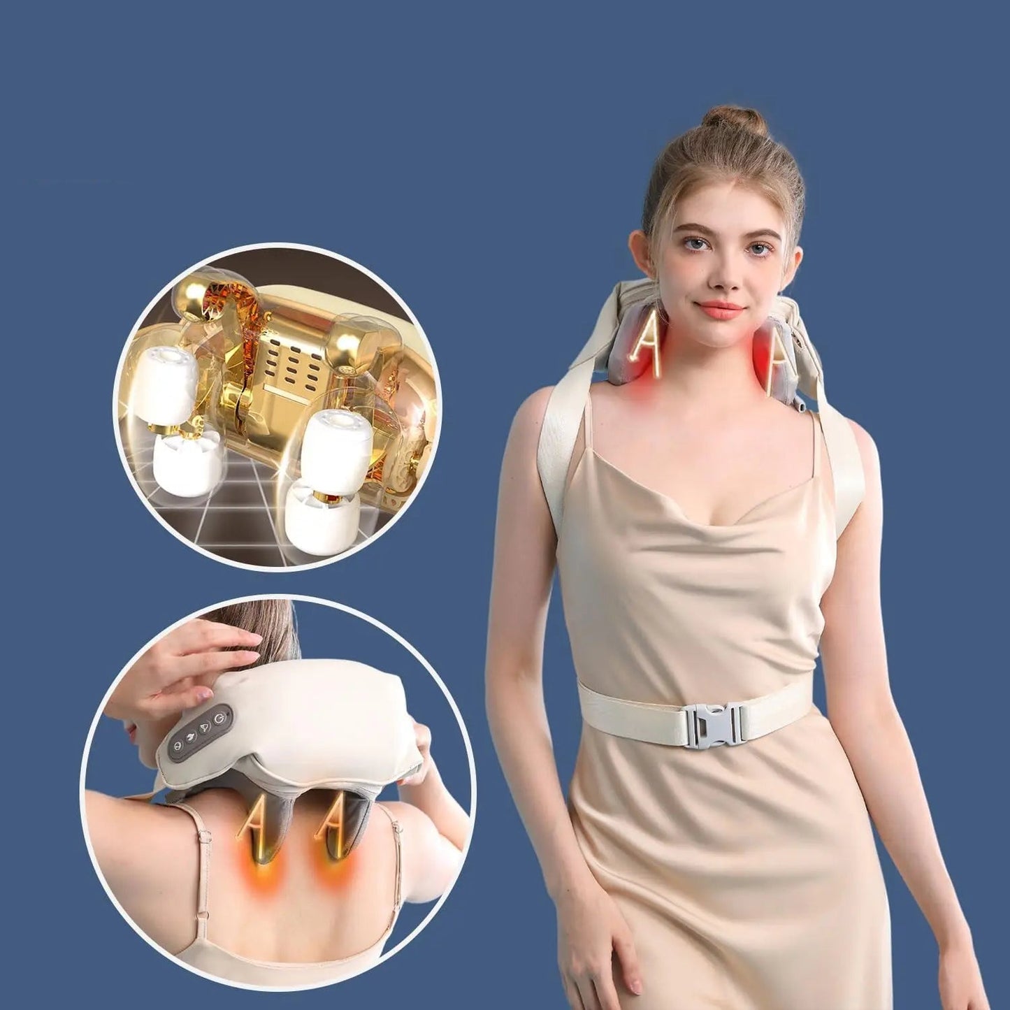 Appareil Massage Cou Shiatsu, Chauffant et Relaxant pour Douleurs