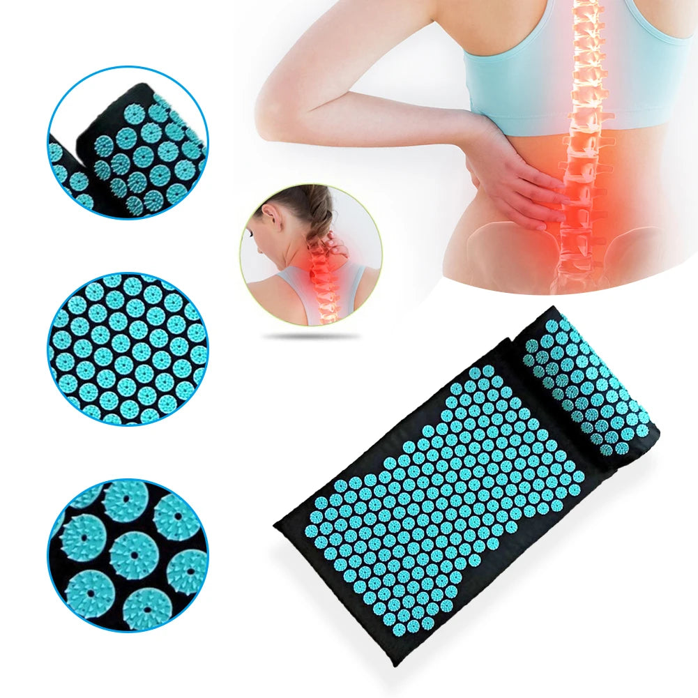 Tapis d'Acupression en Lin Naturel, Bien-Être et Relaxation Profonde