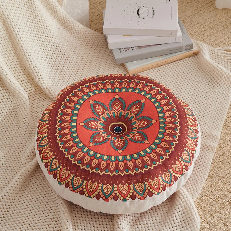 Coussin de Méditation en Coton et Lin, Idéal pour Yoga et Relaxation