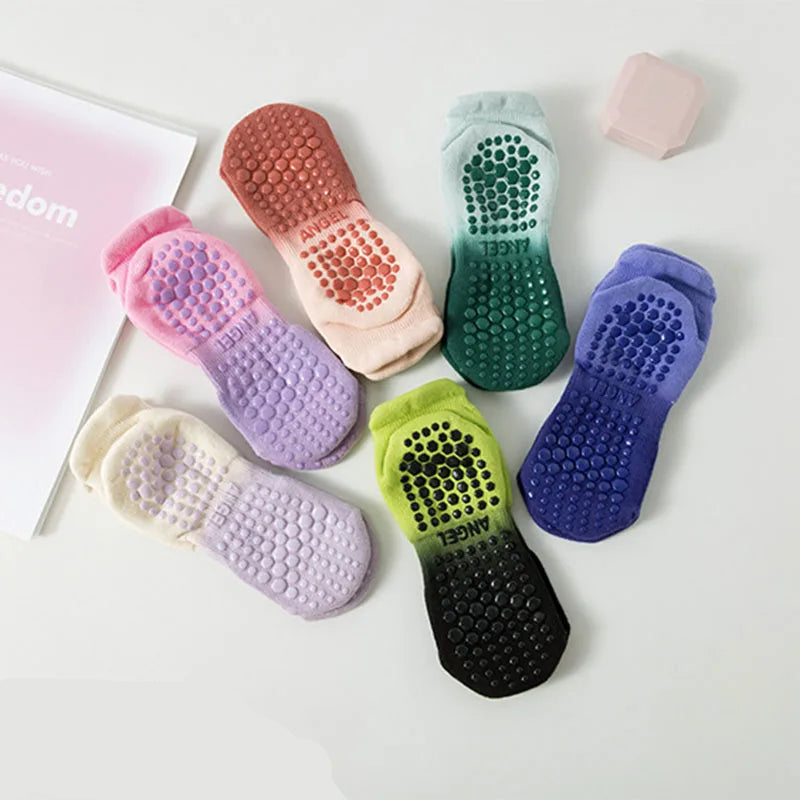Chaussettes de Yoga en Dégradé de Couleur, Grip Silicone Antiglisse - Taille Unique