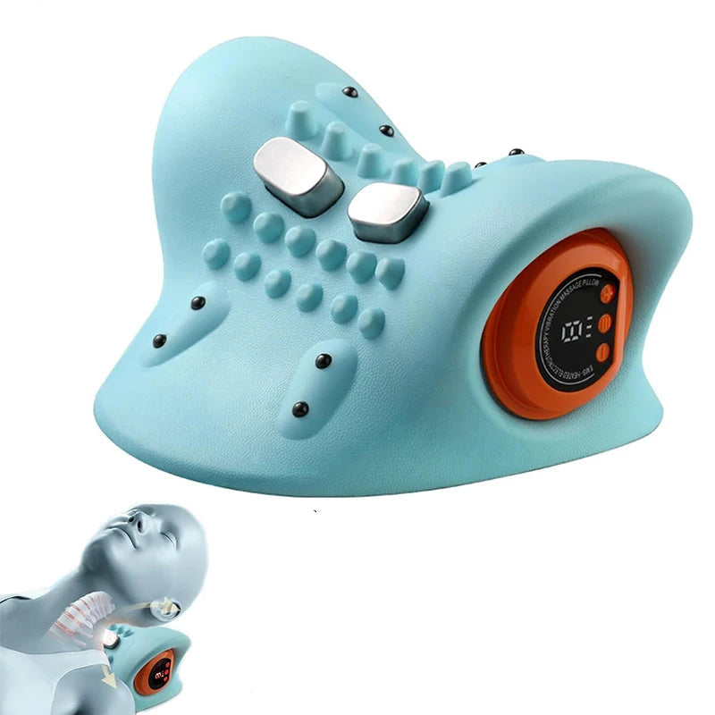 Appareil Massage Cou Électrique, Traction Chauffante et Thérapeutique