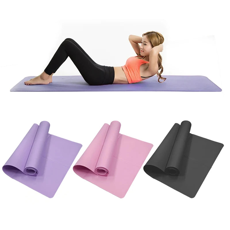 Tapis de Yoga 4mm Épais, Surface Antidérapante pour Fitness et Pilates - 170x60cm