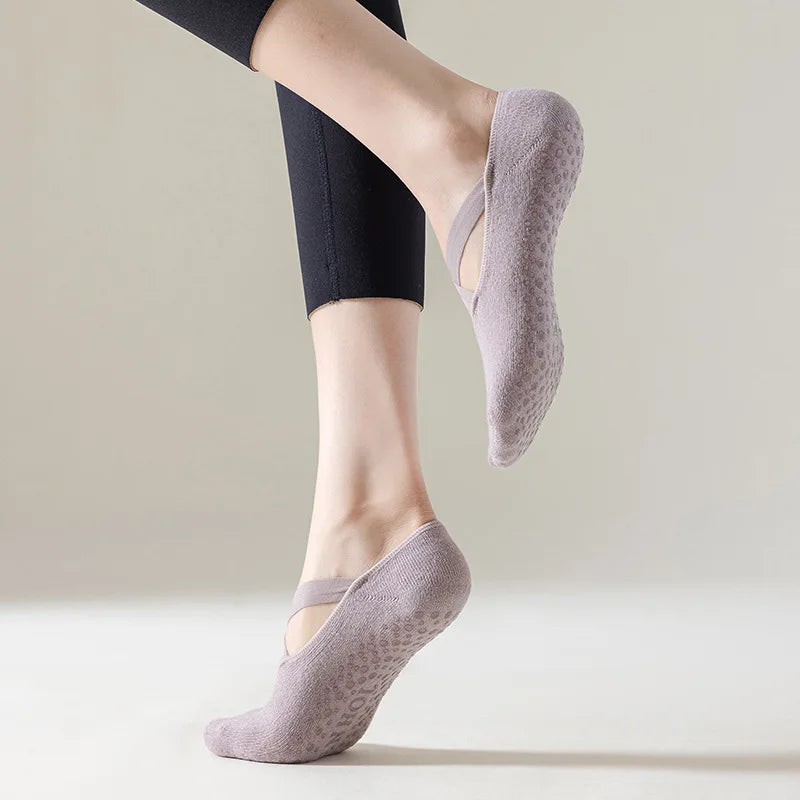 Chaussettes de Yoga en Coton avec Grip, Idéales pour Entraînements