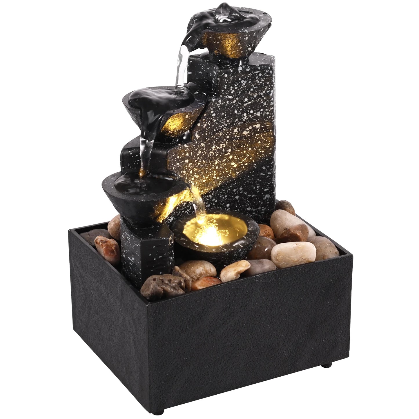 Fontaine d'Intérieur Zen avec Éclairage et Flux d'Eau apaisant