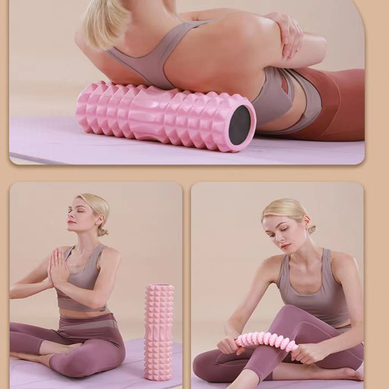Rouleau Pilates 45cm, Accessoire de Fitness et Yoga pour Massage