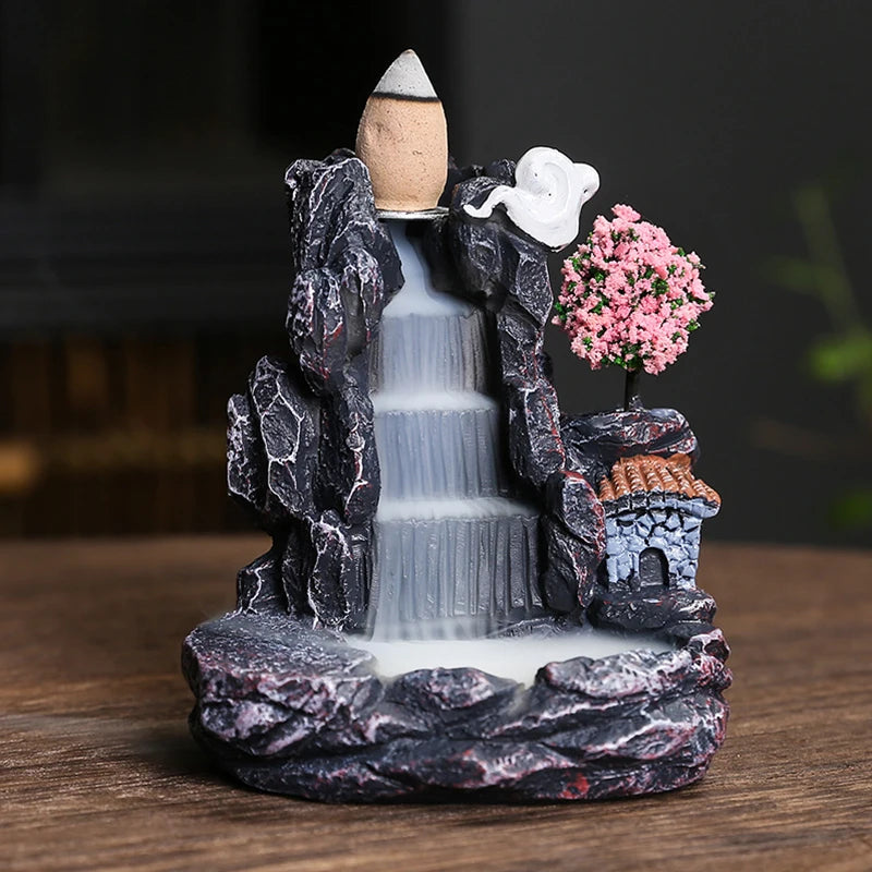 Encensoir Cascade Montagne, Effet Fumée Relaxant pour Yoga