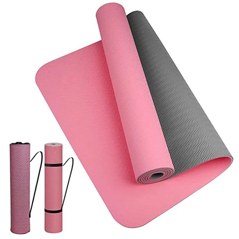 Tapis de Yoga TPE Bicolore, Haute Qualité et Confort Optimal - 180x60cm