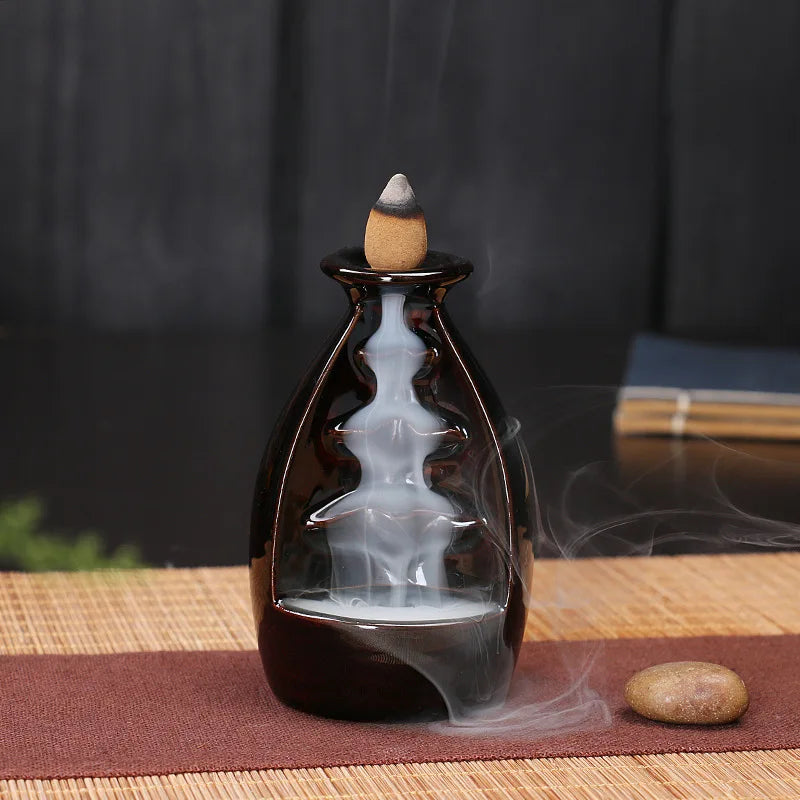 Encensoir en Céramique Zen, Décoration Idéale pour Maison et Spa