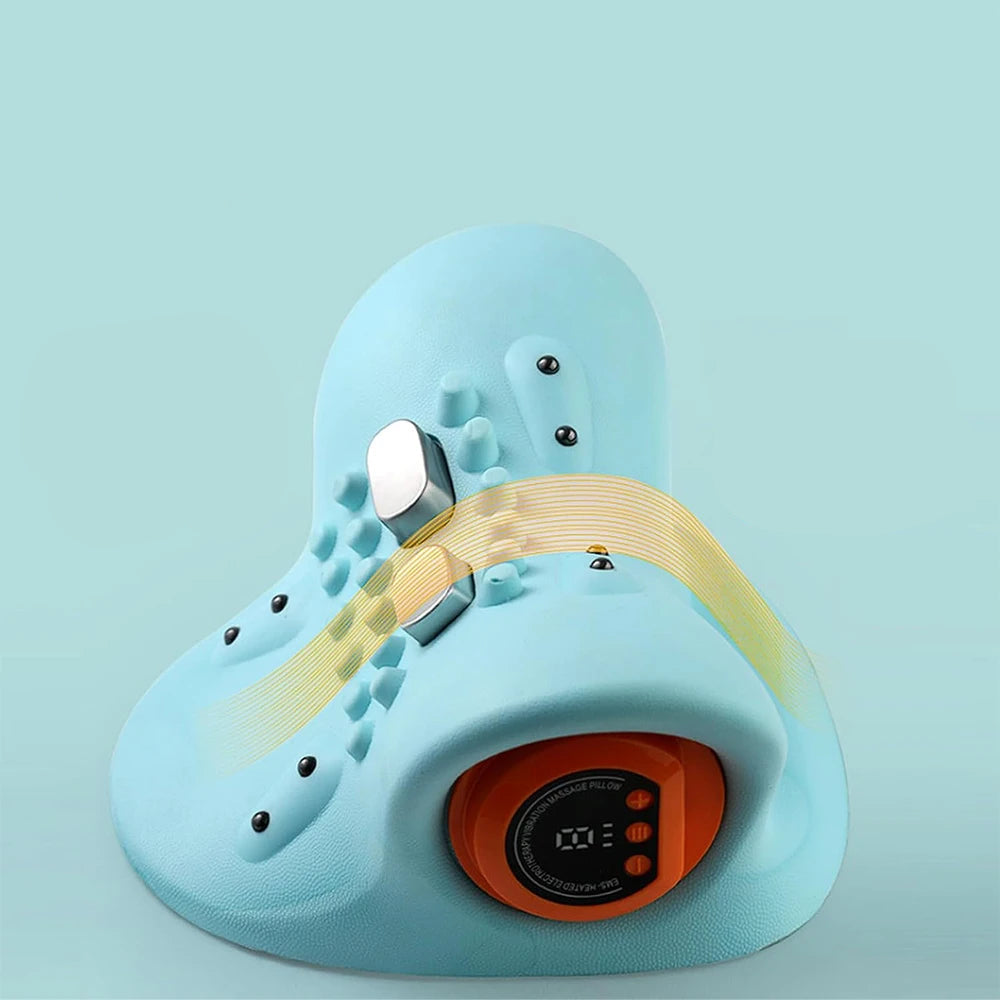 Appareil Massage Cou Électrique, Traction Chauffante et Thérapeutique