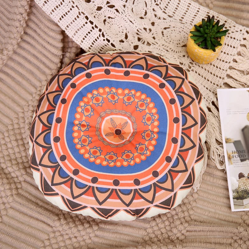 Coussin de Méditation en Coton et Lin, Idéal pour Yoga et Relaxation