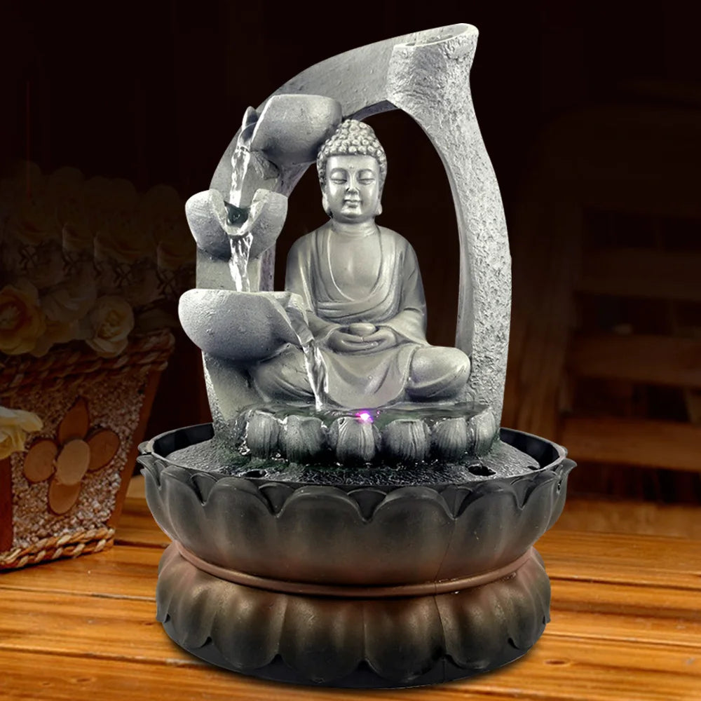 Fontaine d'intérieur à led sculpture de Buddha