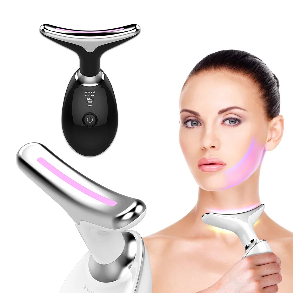 Appareil Massage Visage EMS, Raffermissant et Anti-Rides LED