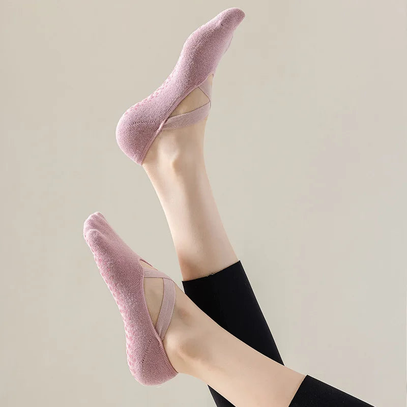 Chaussettes de Yoga en Coton avec Grip, Idéales pour Entraînements