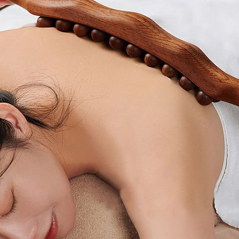 Appareil Massage Dos en Bois, Rouleau Manuel pour Détente et Circulation