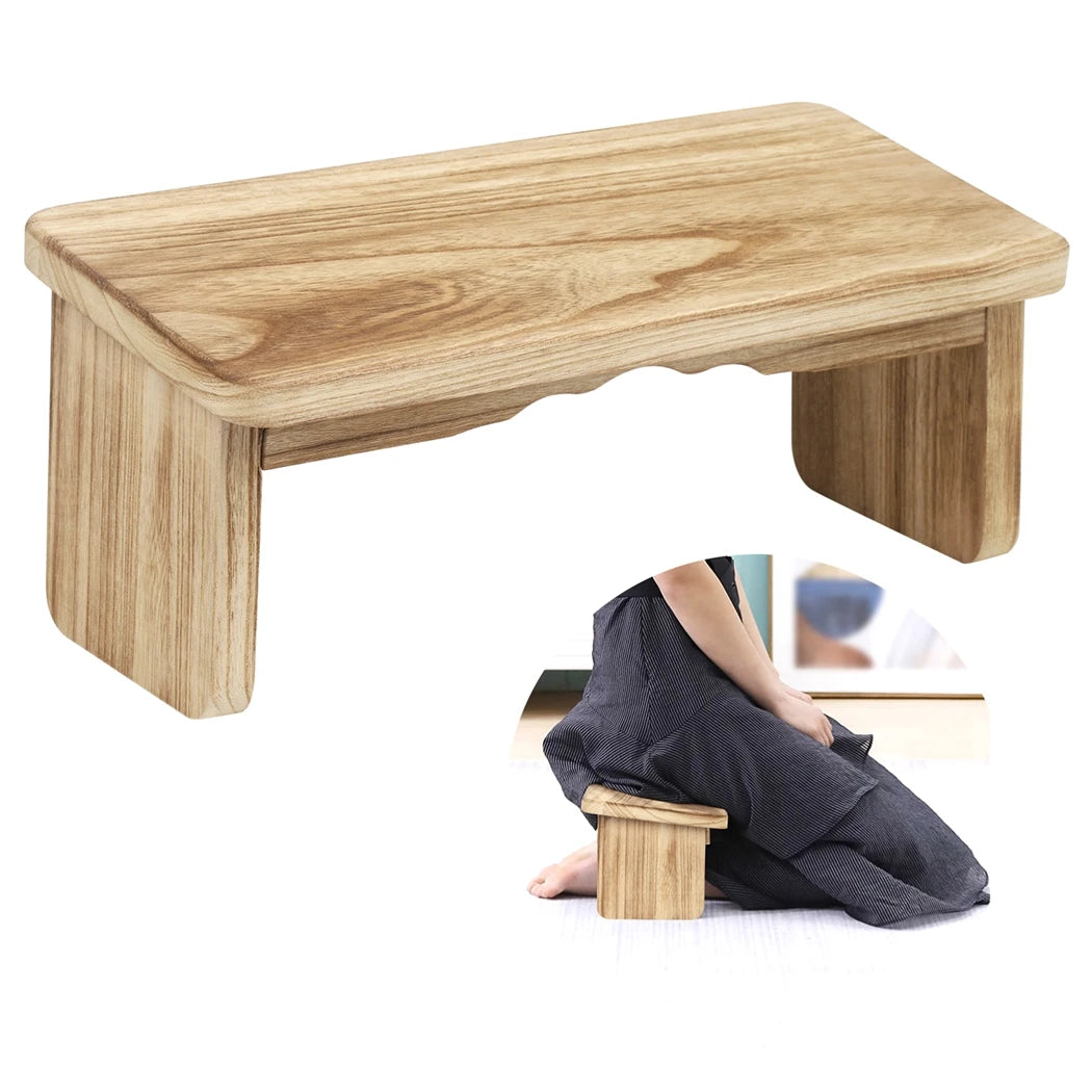 Banc de Méditation Pliable en Bois pour Yoga et Posture Zen