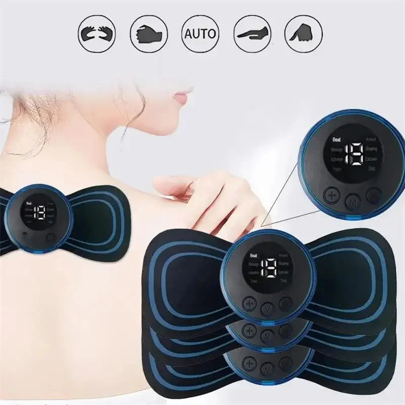 Appareil Massage Cou EMS, 8 Modes et 19 Niveaux de Puissance