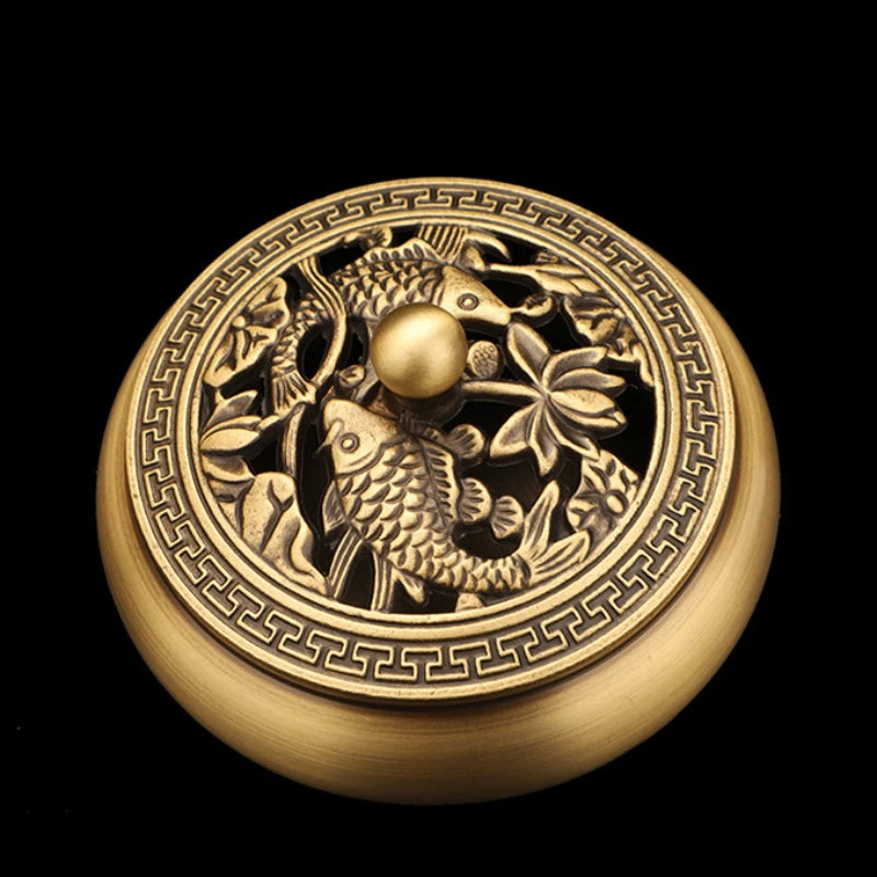 Encensoir en Laiton Dragon et Phénix, Support d’Encens Sculpté