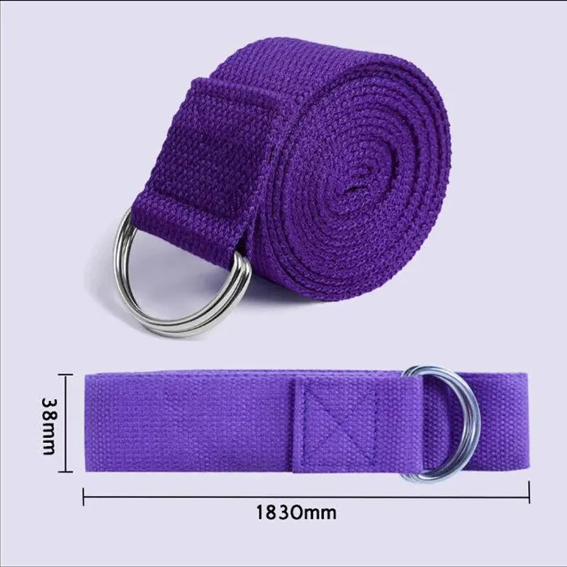 Sangles de Yoga en Coton avec Boucle D-Ring, Idéales pour Étirements