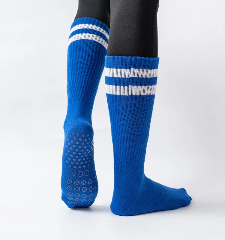 Chaussettes de Yoga Mi-Tube, Adhérence et Confort pour Entraînements - Taille Unique