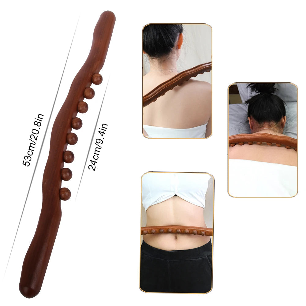 Appareil Massage Dos Gua Sha, Bois de Hêtre pour Acupression