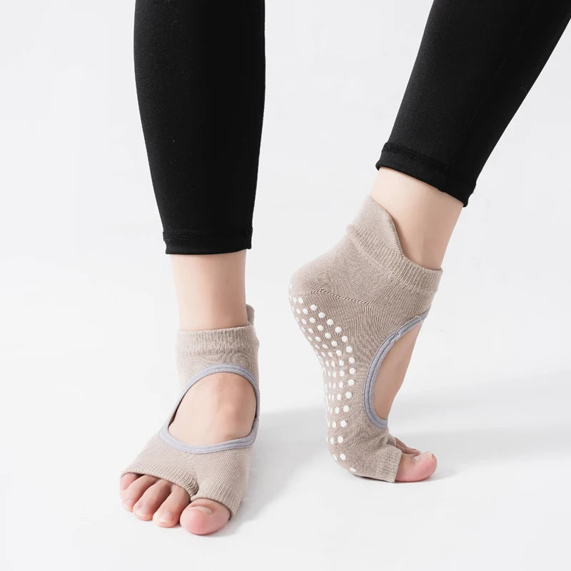 Chaussettes de Yoga Antidérapantes à Deux Doigts, Confort et Stabilité