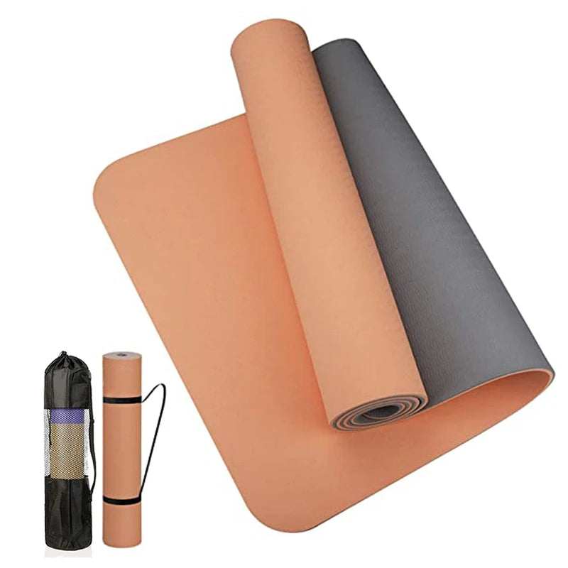 Tapis de Yoga TPE Bicolore, Haute Qualité et Confort Optimal - 180x60cm