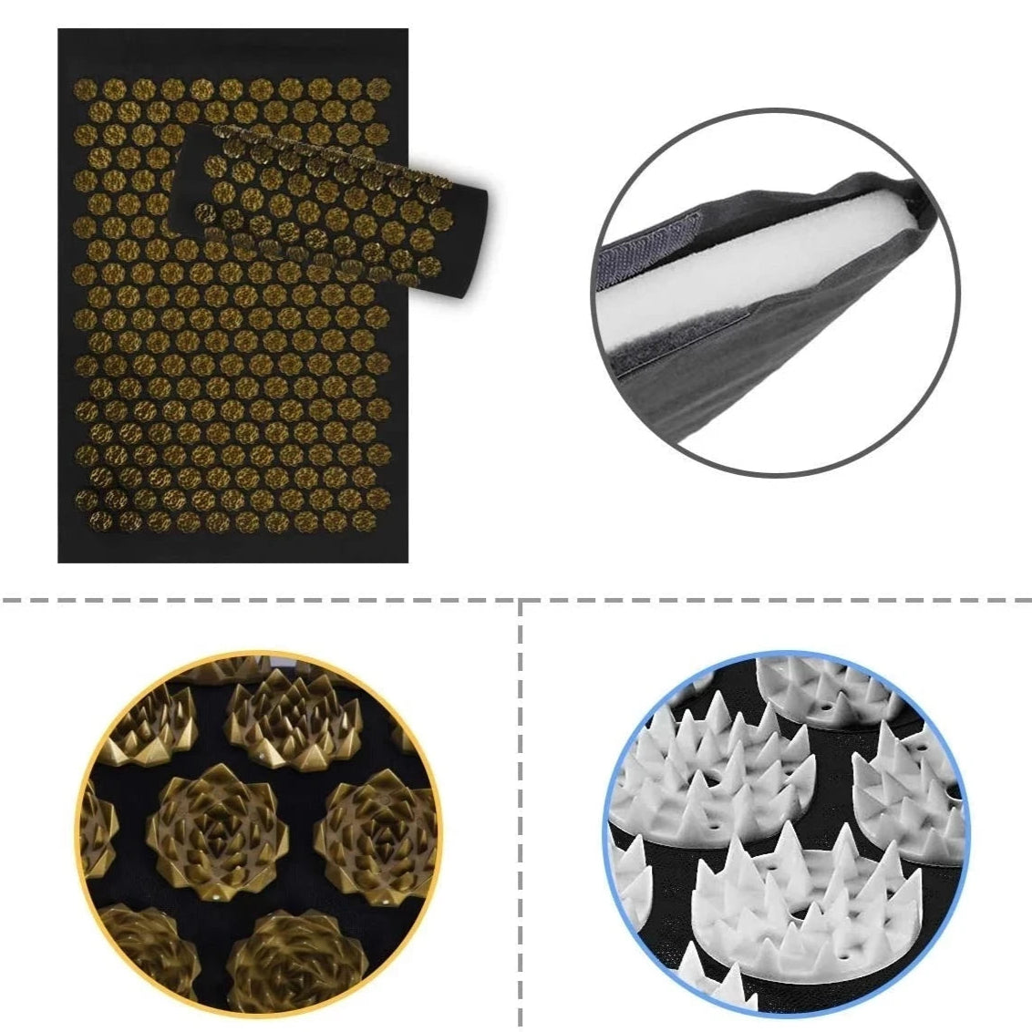 Tapis d'Acupression avec Coussin, Soulagement du Dos et du Stress