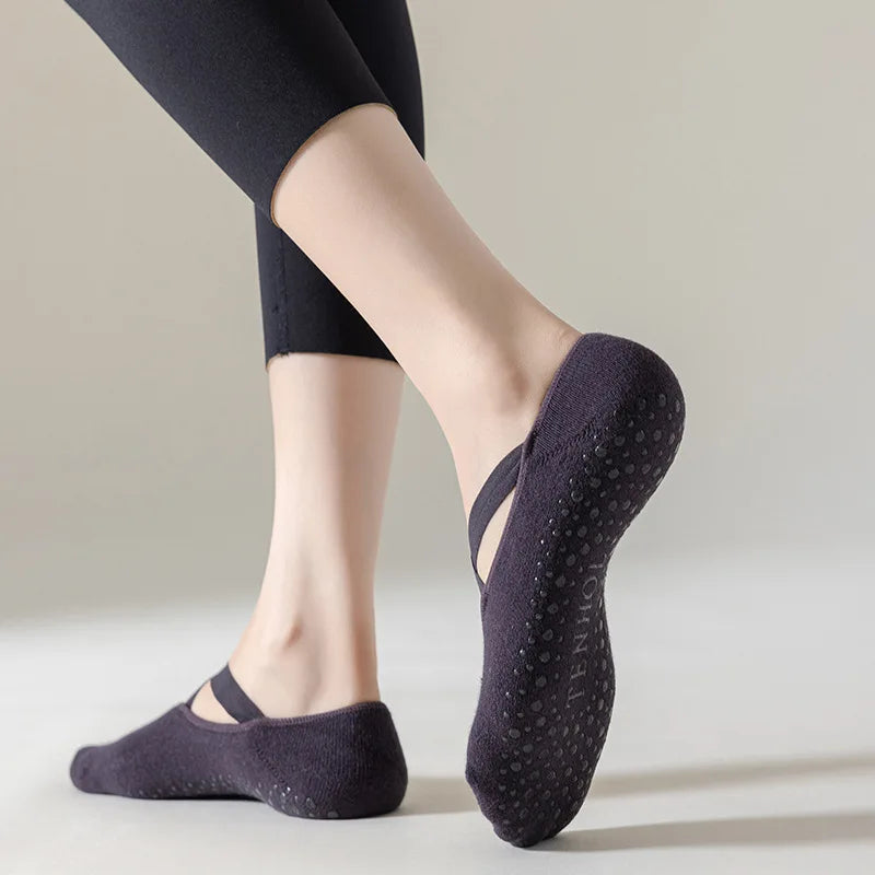 Chaussettes de Yoga en Coton avec Grip, Idéales pour Entraînements