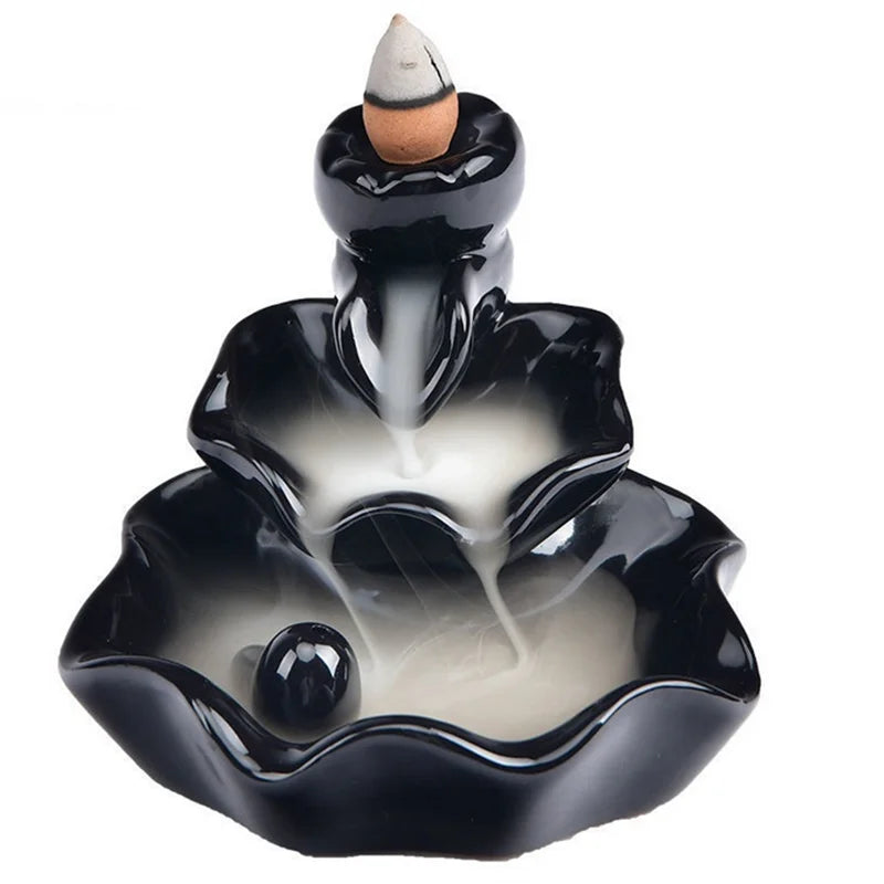 Encensoir Cascade Bouddha, Porte-Encens Créatif en Céramique