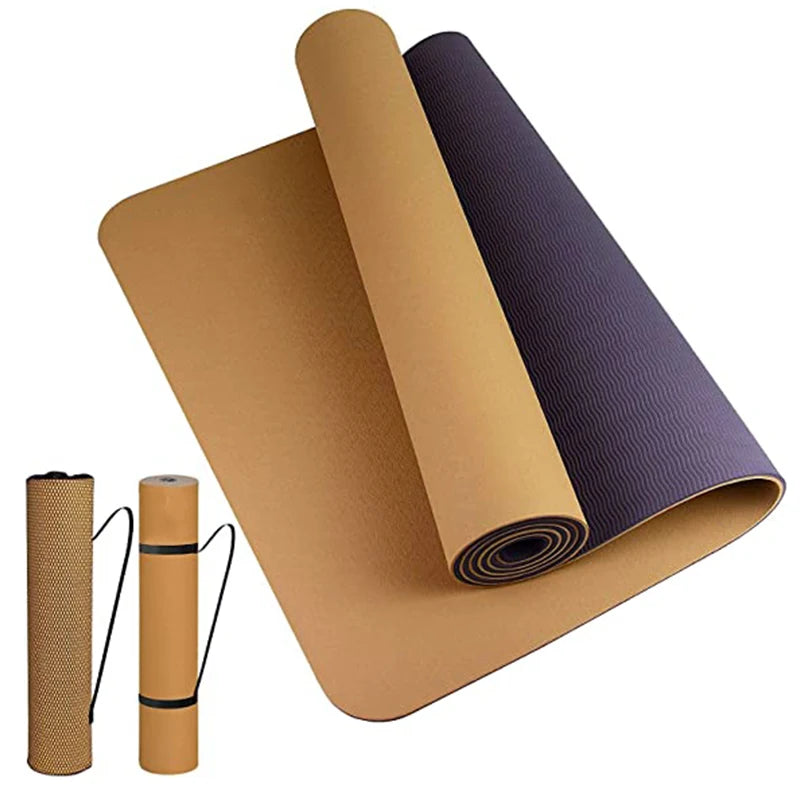 Tapis de Yoga TPE Bicolore, Haute Qualité et Confort Optimal - 180x60cm
