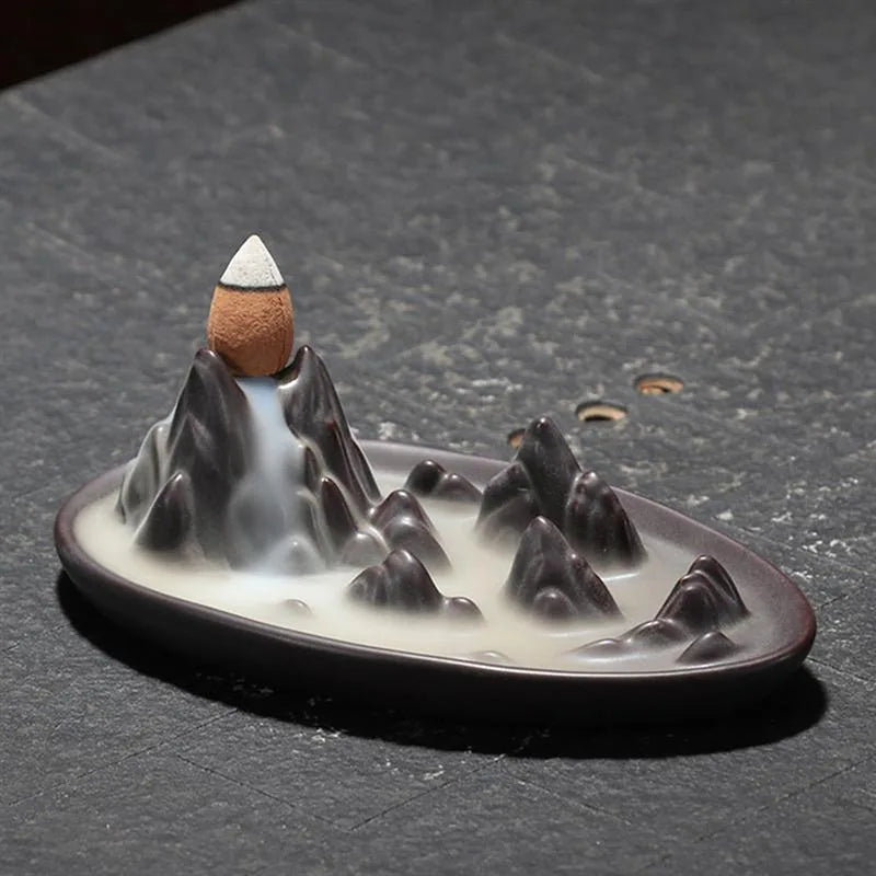Encensoir Cascade Bouddha, Porte-Encens Créatif en Céramique