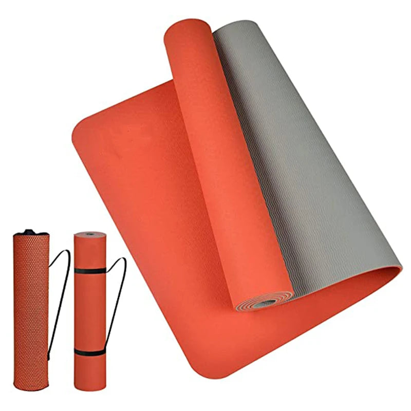 Tapis de Yoga TPE Bicolore, Haute Qualité et Confort Optimal - 180x60cm