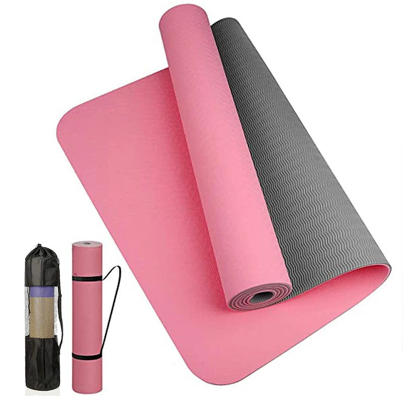 Tapis de Yoga TPE Bicolore, Haute Qualité et Confort Optimal - 180x60cm