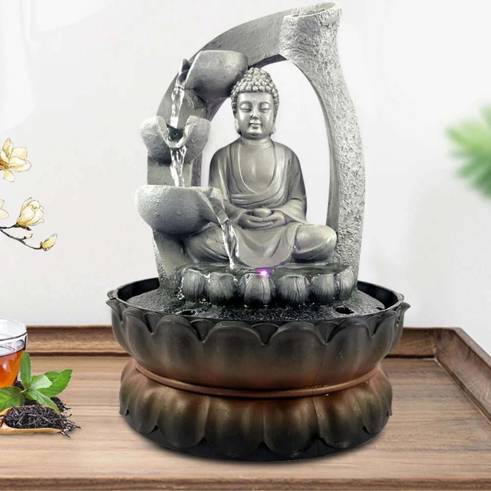 Fontaine d'intérieur à led sculpture de Buddha