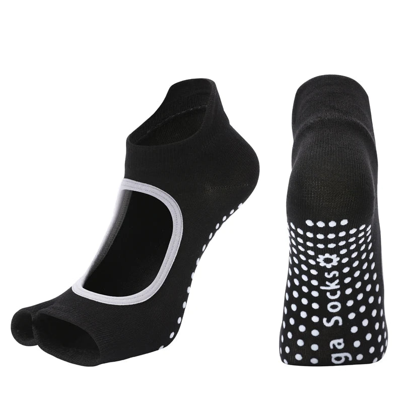 Chaussettes de Yoga Antidérapantes à Deux Doigts, Confort et Stabilité