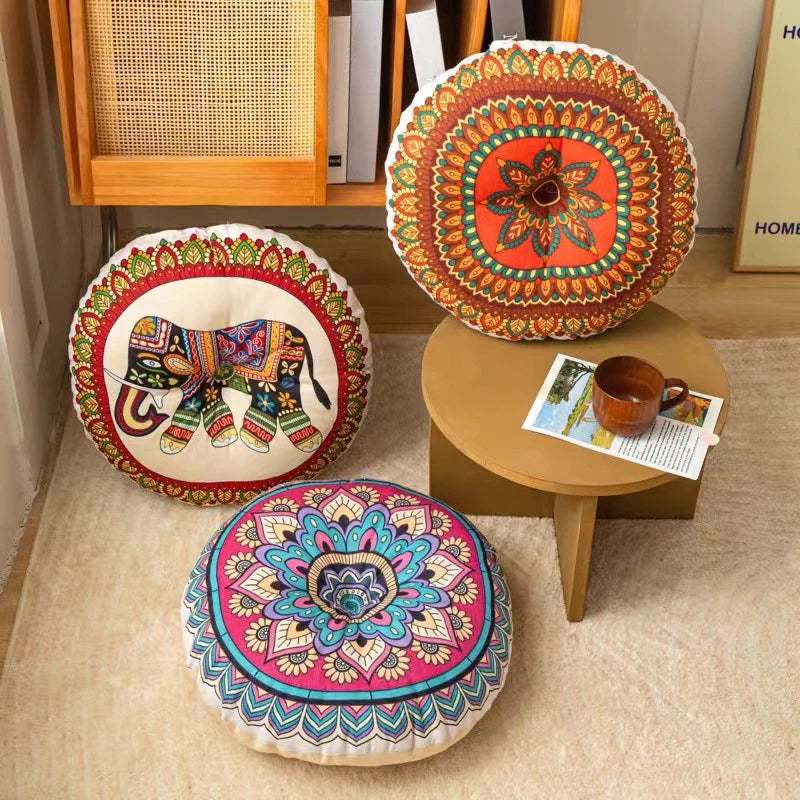 Coussin de Méditation en Coton et Lin, Idéal pour Yoga et Relaxation